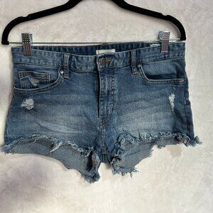 H&M Distressed Denim Shorts Size 10